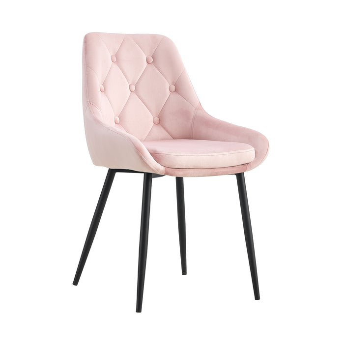 Modern Pink Velvet Dining Chairs (set of 2)