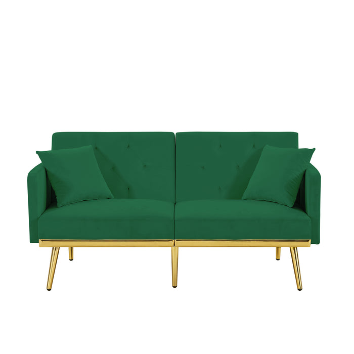 Velvet Sofa Bed - GREEN