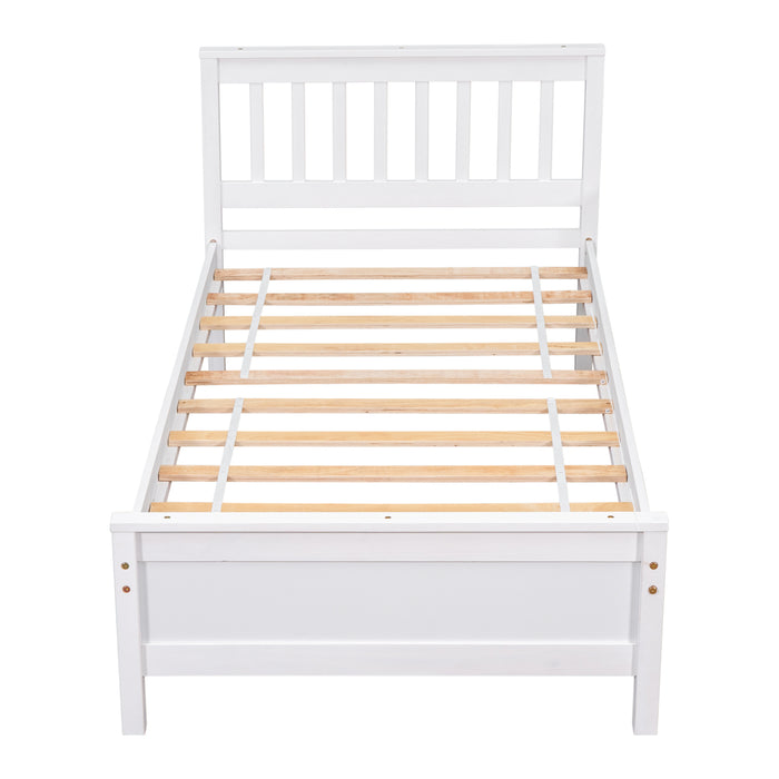 Twin Bed with with 1 Nightstand, White