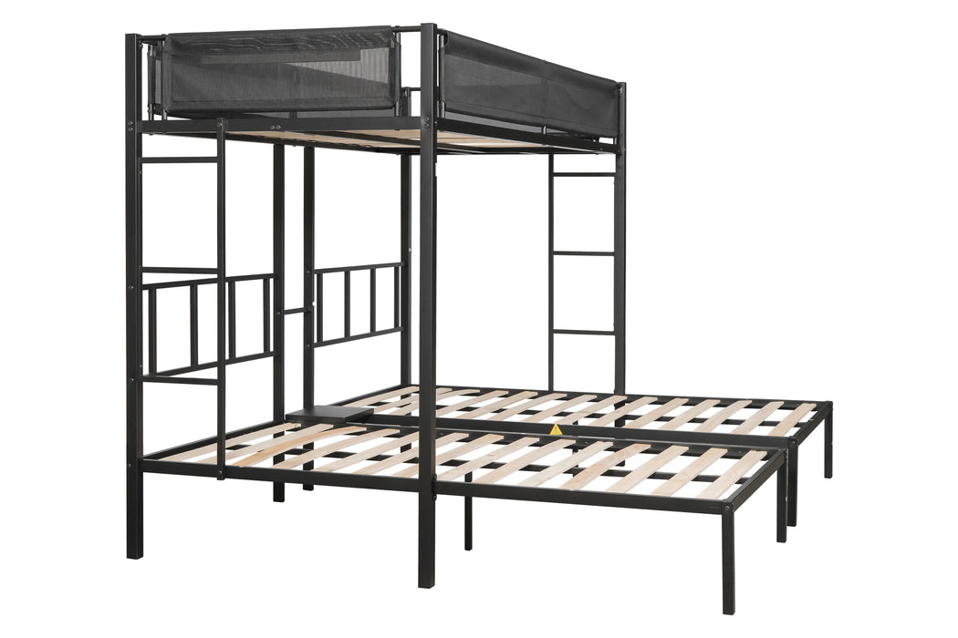 Triple twin bunk bed - Black