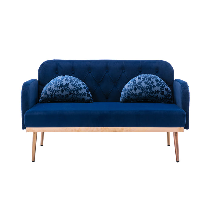 Modern Velvet  Sofa Futon - Navy