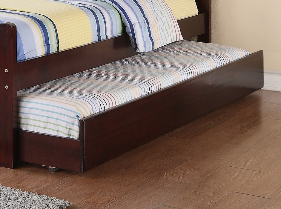 Twin Size Bed w/ Trundle Slats Dark Cherry Pine Plywood