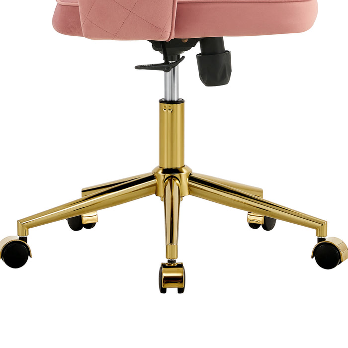 Modern Velvet Office Chairs, Adjustable 360 °Swivel Chair - Pink