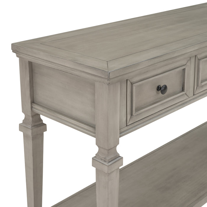 Classic Retro Style Console Table - Brown Wash