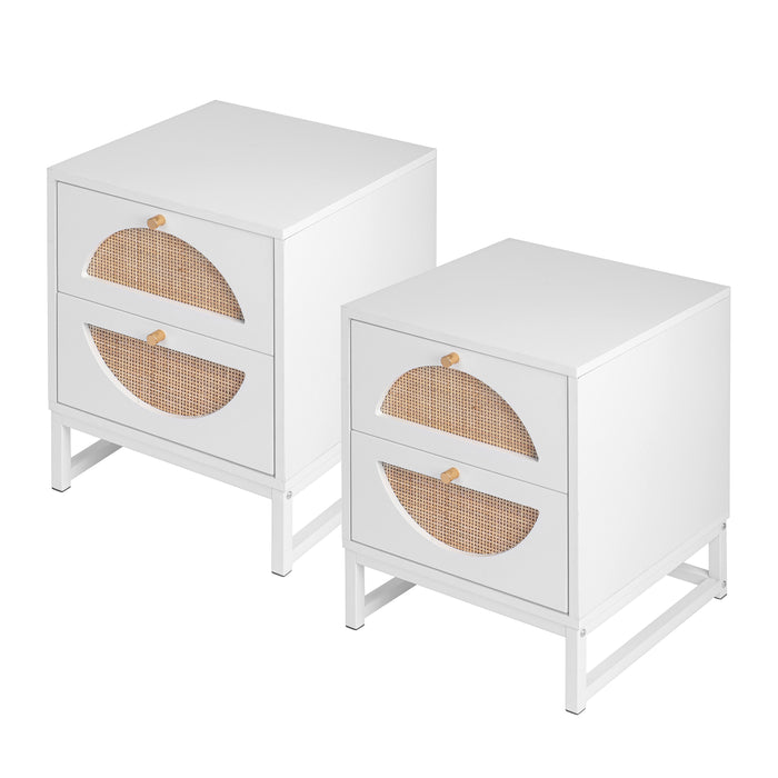 Allen 2 Drawer Nightstand (Set of 2) -White