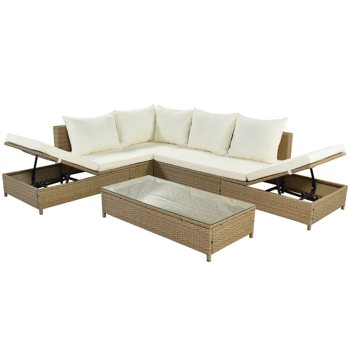 3-Piece Rattan Sofa Set