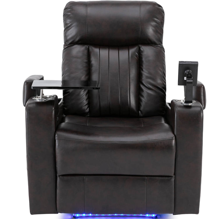 Power Motion Recliner with USB Charging Port and Hidden Arm Storage