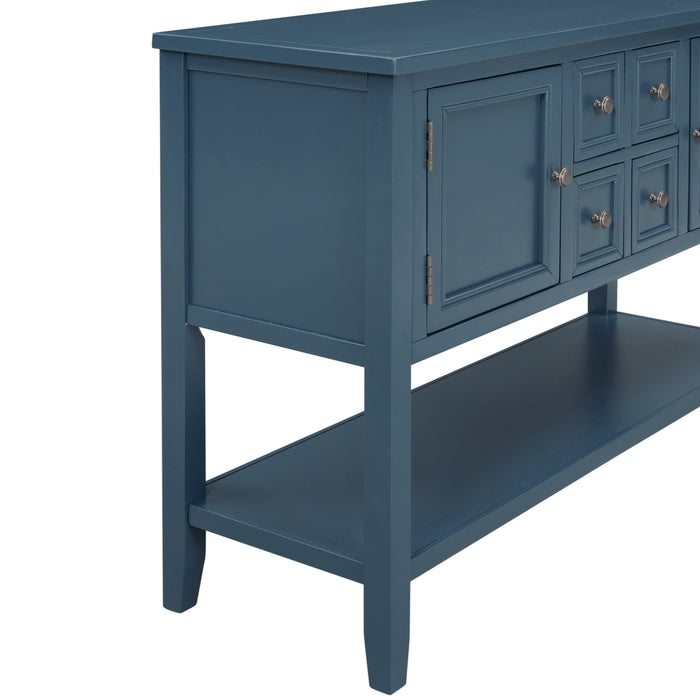 Console Table with Bottom Shelf - Light Navy