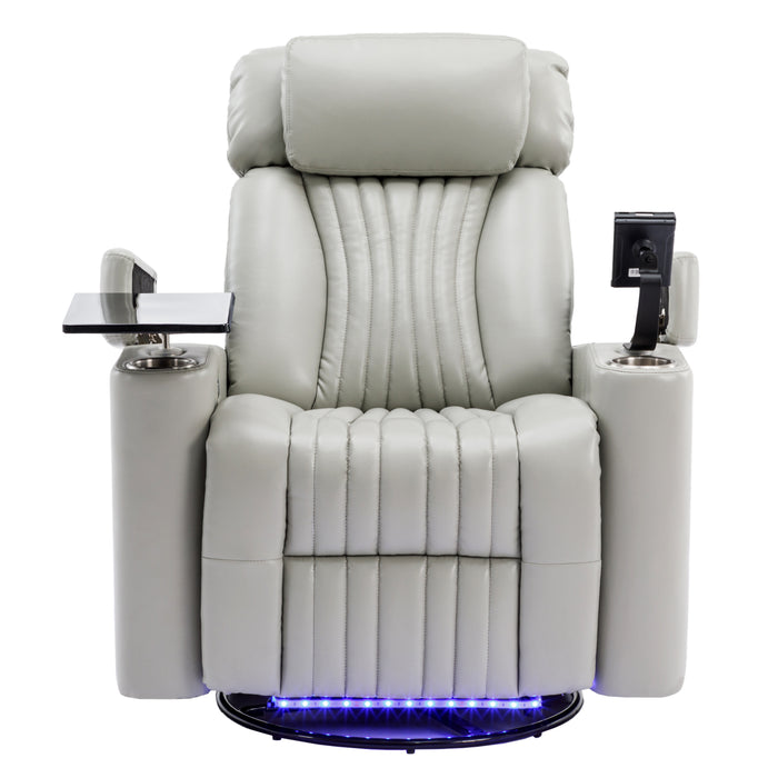 270° Power Swivel Rocker Recliner, Grey