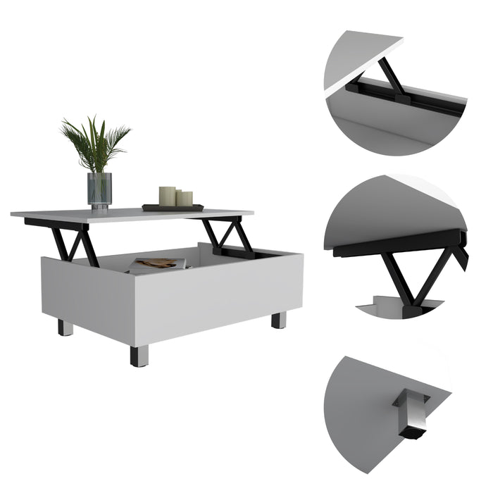 Modern Lift Top Coffee Table - White