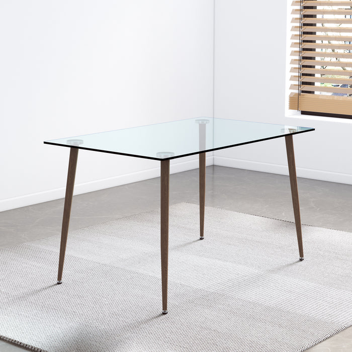 Modern Rectangular Glass Dining Table