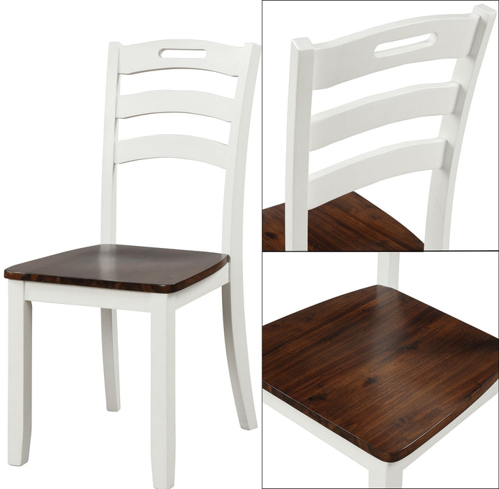 6-Piece Dining Table Set with Bench - Ivory and Cherry