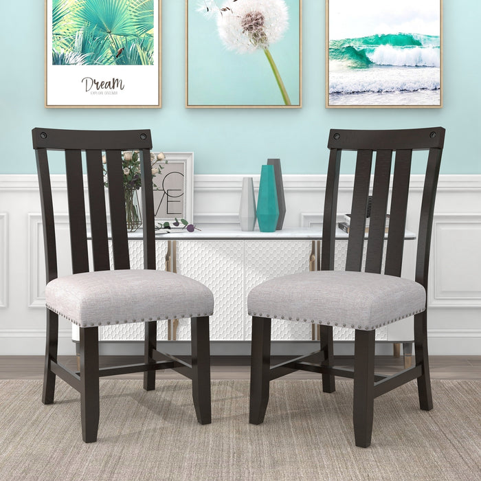 Upholstered Dining Chairs - Set of 2 (Espresso)