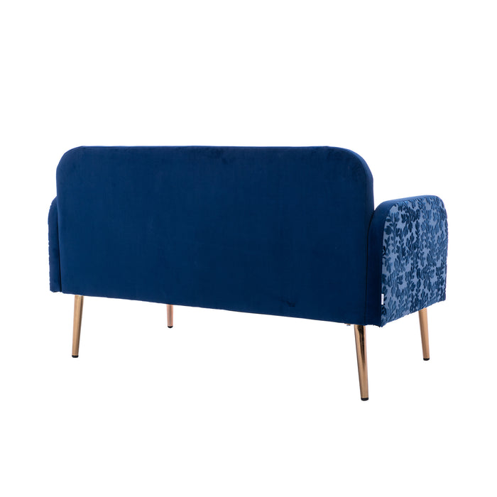 Modern Velvet  Sofa Futon - Navy