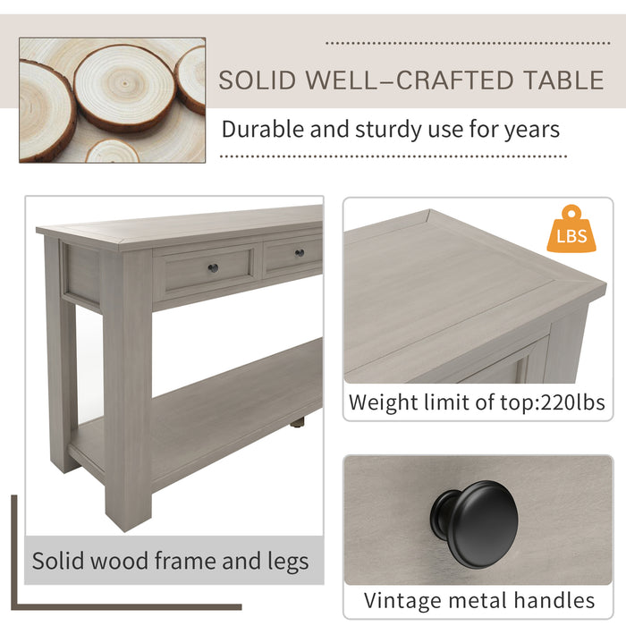 Console Table/Sofa Table with Storage Drawers - Brown Wash