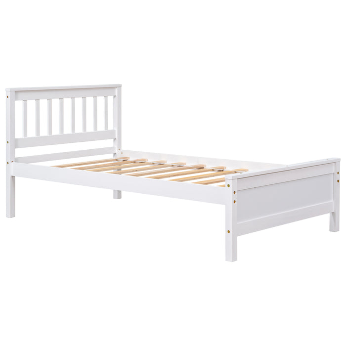 Twin Bed with with 1 Nightstand, White