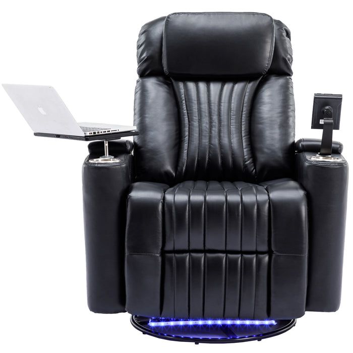 270° Power Swivel Rocker Recliner,Black