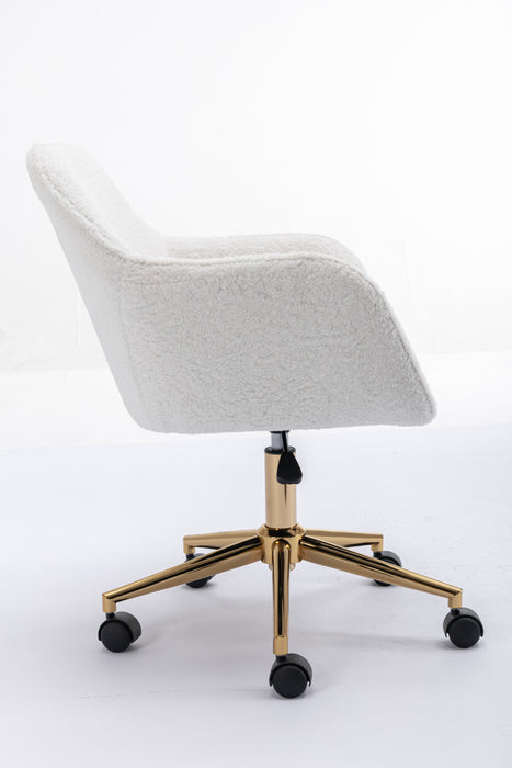 Modern Teddy Fabric Home Office Chair - White