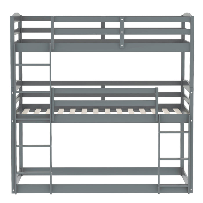 Twin over Twin over Twin Triple Bunk Bed - Gray