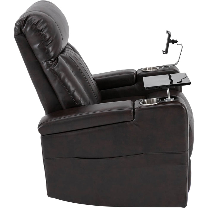 Power Motion Recliner with USB Charging Port and Hidden Arm Storage