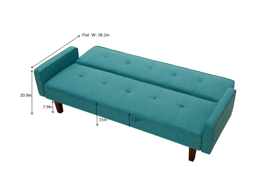 Modern Futon Sofa Bed - Green