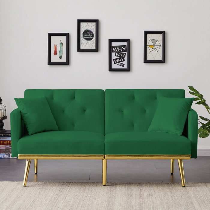 Velvet Sofa Bed - GREEN