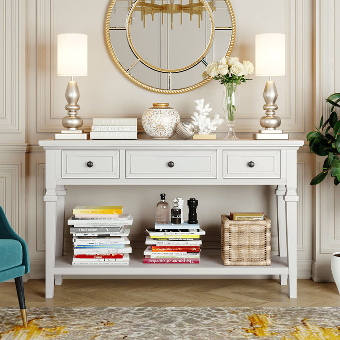 Classic Retro Style Console Table - Antique White