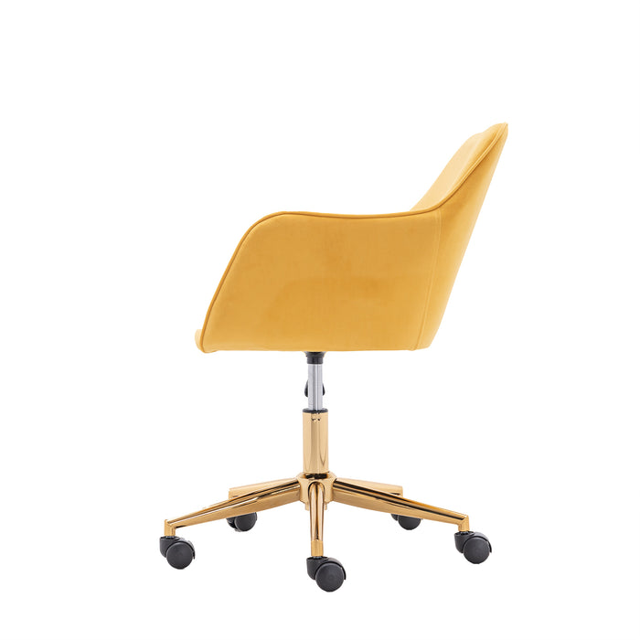 Modern VelvetHome Office Chair - Yellow