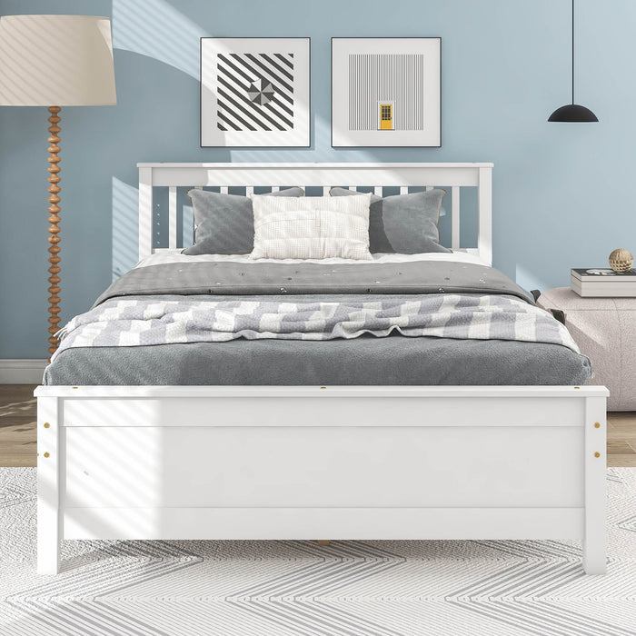 Full Bed frame with a Nightstand , White