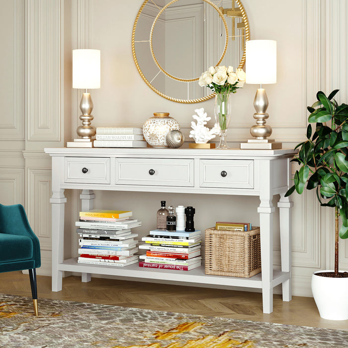 Classic Retro Style Console Table - Antique White