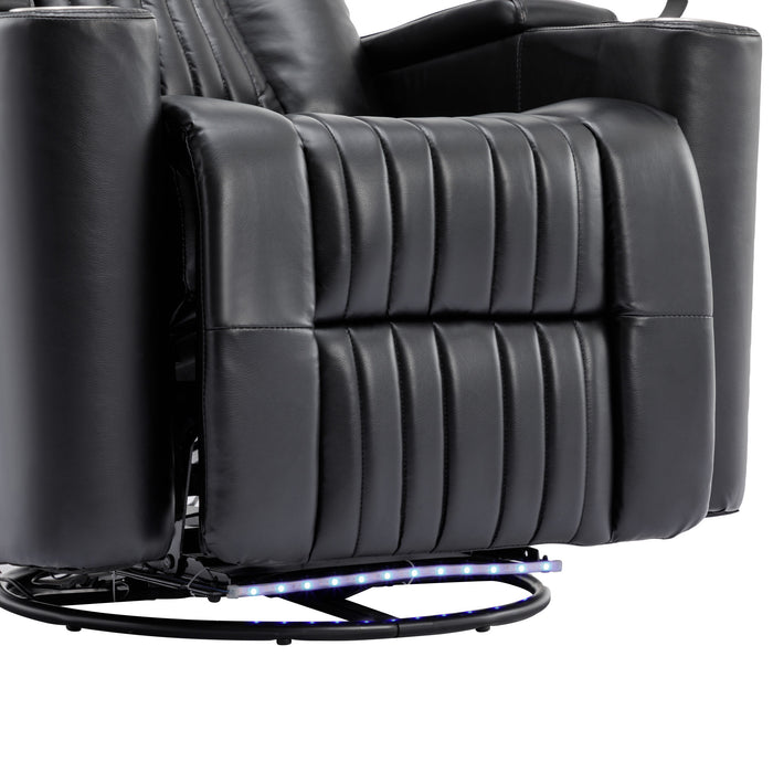 270° Power Swivel Rocker Recliner,Black