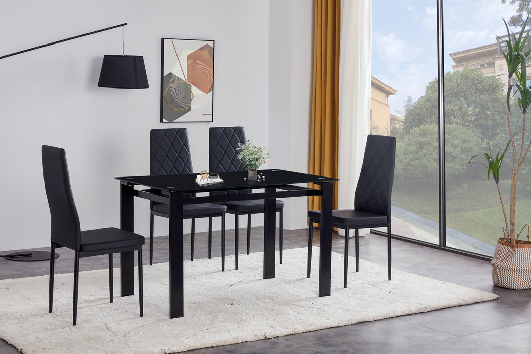 5-piece dining table set - Black