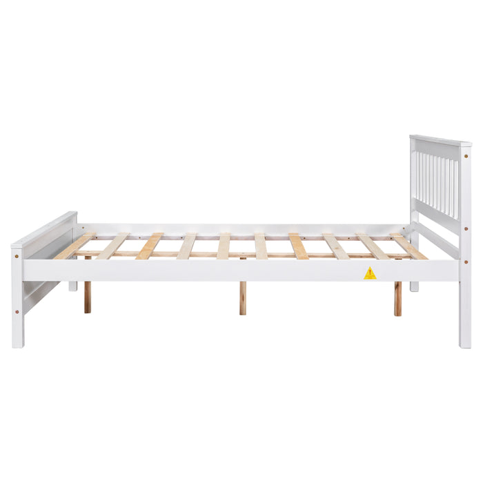 Full Bed frame with a Nightstand , White