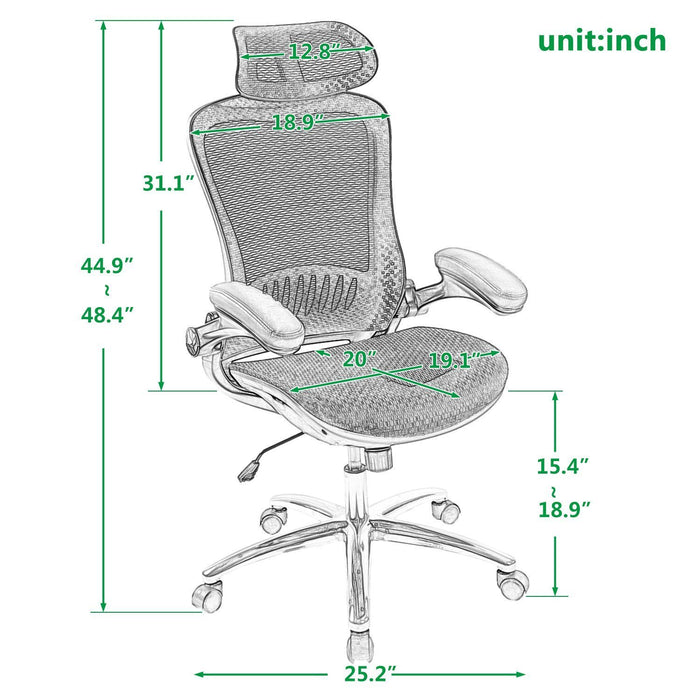 Office Chair - Ergonomic Mesh Chair  (Black)