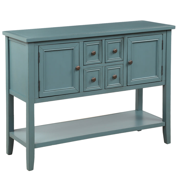 Console Table with Bottom Shelf - Dark Blue