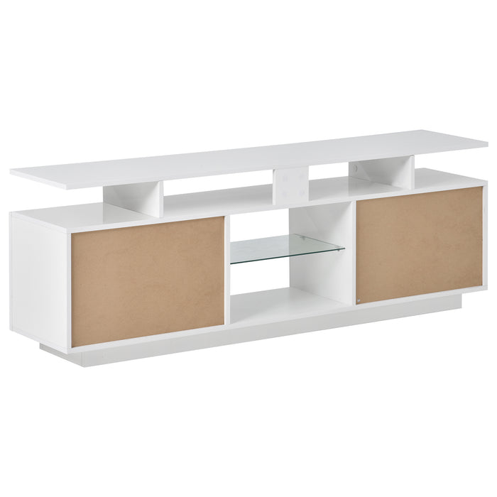 Modern TV Stand for TVs up to 65inches with LED lights, 16 Colors - White