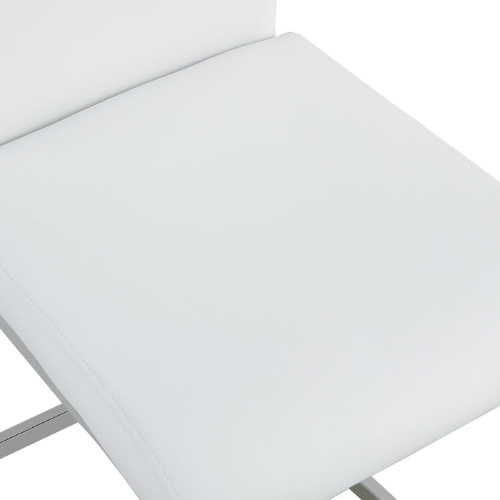 Modern Dining Chairs (Set of 2) ( White+PU)