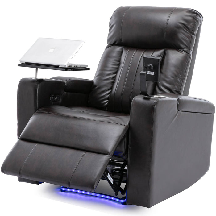 Power Motion Recliner with USB Charging Port and Hidden Arm Storage