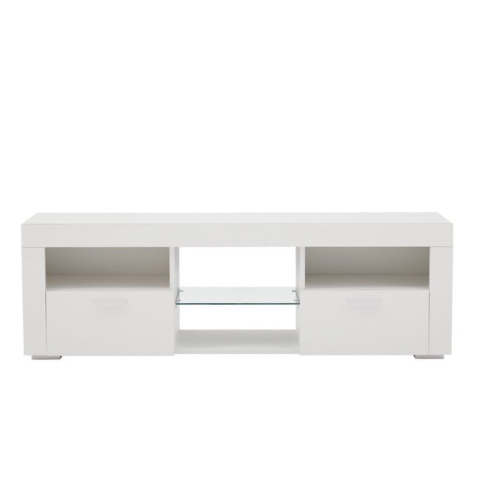 White morden TV Stand with LED Lighte:WHITE