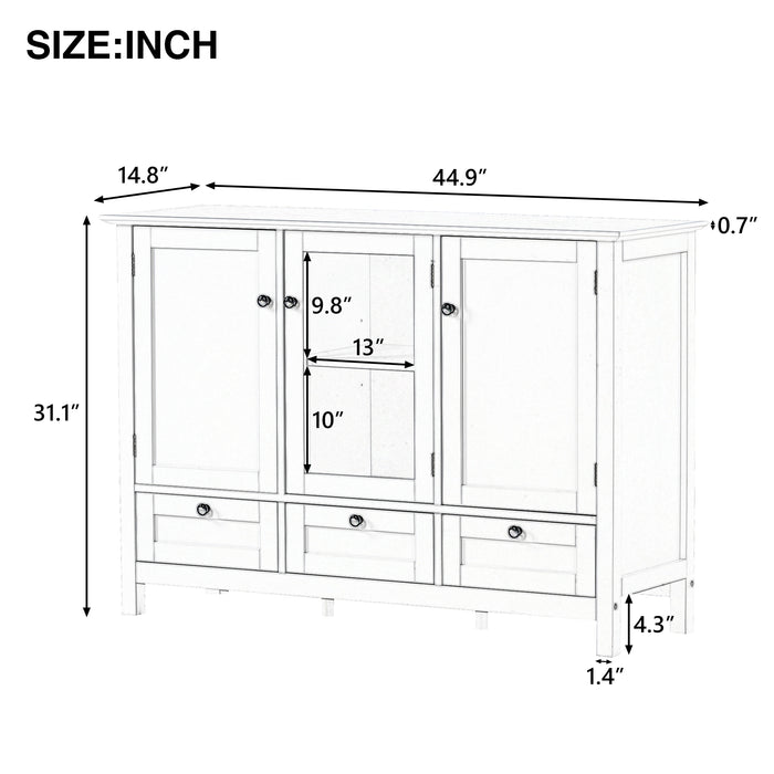 Modern Console Table for Living Room Dining Room - White