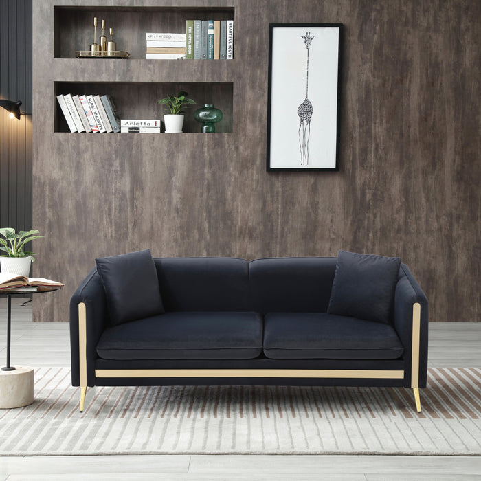 Modern Velvet Sofa - Black