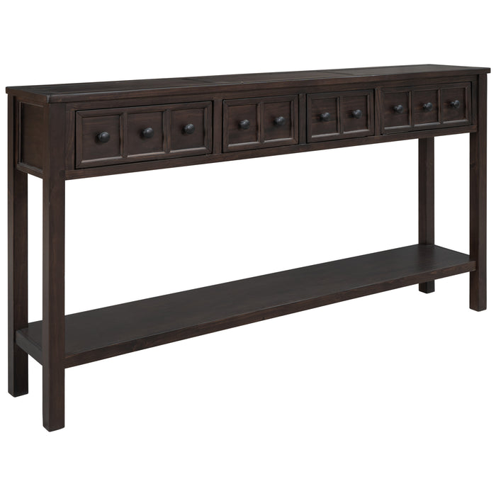 Rustic Entryway Console Table - Espresso