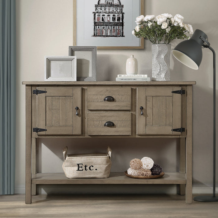 Solid Wood Console Table, Retro Style - Rustic