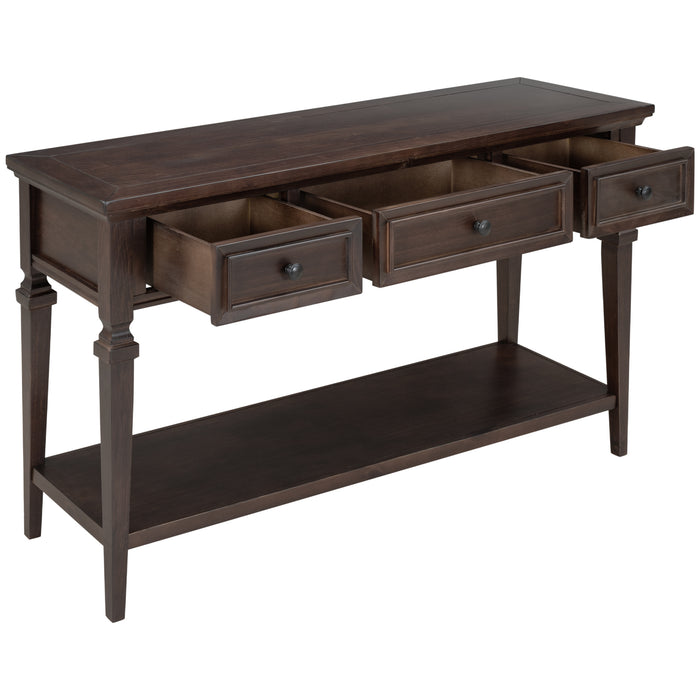 Classic Retro Style Console Table - Espresso