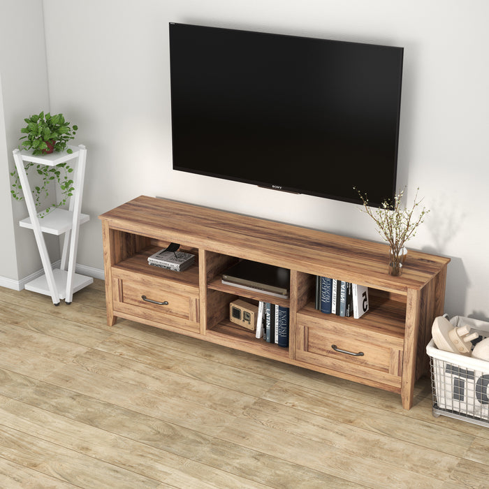 70.08 Inch TV Stand - Yellow Walnut