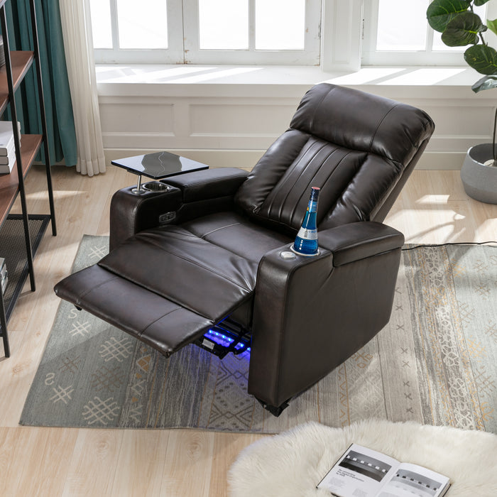 Power Motion Recliner with USB Charging Port and Hidden Arm Storage