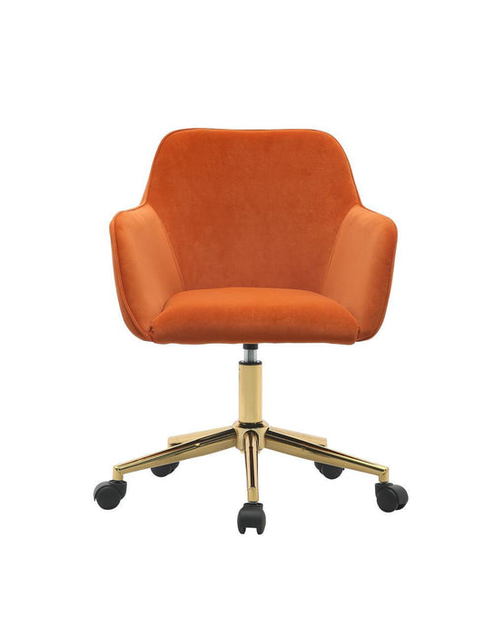 Modern Velvet Home Office Chair - Orange