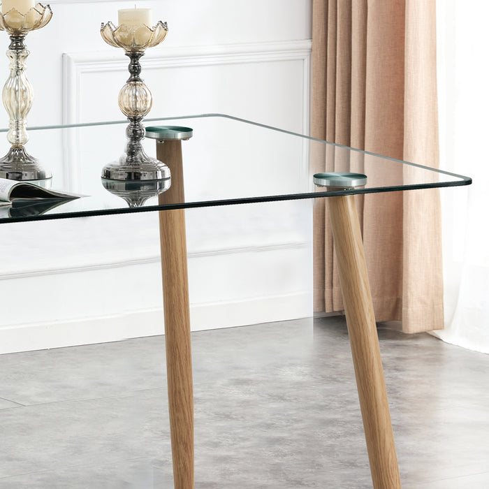 Modern Minimalist Rectangular Glass Dining Table