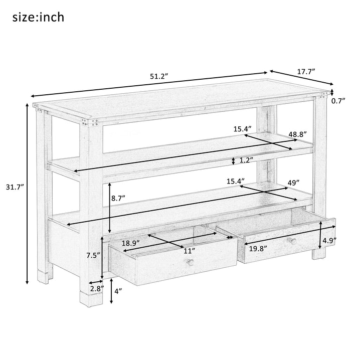 Modern Console Table for Living Room - White