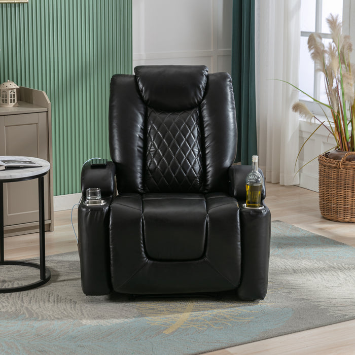 Power Motion Recliner with USB Charge Port and Cup Holder